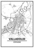 Affiche Carte Ville <br /> Valladolid