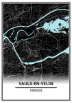 Affiche Carte <br /> Vaulx-en-Velin