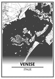 Affiche Carte Ville <Br /> Venise 21X30Cm 1700