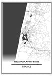 Affiche Carte <br /> Vieux Boucau