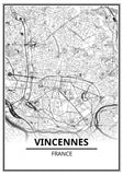 Affiche Carte <br /> Vincennes