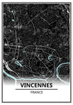 Affiche Carte <br /> Vincennes