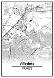 Affiche Carte <br /> Villepinte