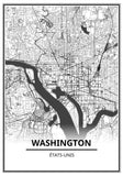 Affiche Carte Ville <Br /> Washington 21X30Cm 1700