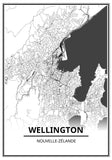 Affiche Carte Ville <br /> Wellington
