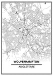 Affiche Carte Ville <br /> Wolverhampton