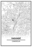 Affiche Carte Ville <br /> Yaoundé