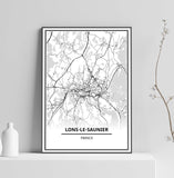 Affiche Carte <br /> Lons-le-Saunier