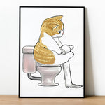 Affiche <br /> Chat aux toilettes