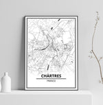 Affiche Carte <br /> Chartres