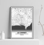 Affiche Carte <br /> Le Cannet