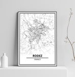 Affiche Carte <br /> Rodez