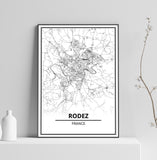 Affiche Carte <br /> Rodez