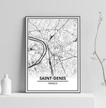 Affiche Carte <br /> Saint-Denis