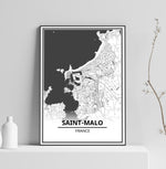 Affiche Carte <br /> Saint-Malo