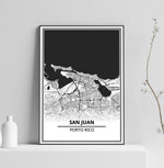 Affiche Carte Ville <br /> San Juan
