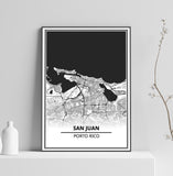 Affiche Carte Ville <br /> San Juan