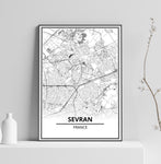 Affiche Carte <br /> Sevran