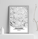 Affiche Carte <br /> Vincennes