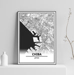 Affiche Carte Ville <br /> Chiba