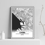 Affiche Carte Ville <br /> Chiba