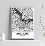 Affiche Carte Ville <Br /> Amsterdam 1700