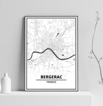 Affiche Carte <br /> Bergerac