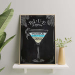 Affiche cocktail <br /> blue lagoon