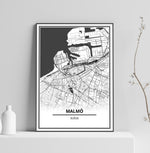 Affiche Carte Ville <br /> Malmö