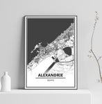 Affiche Carte Ville <br /> Alexandrie
