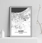 Affiche Carte Ville <br /> Alger