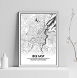 Affiche Carte Ville <Br /> Belfast 1700