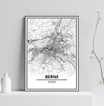 Affiche Carte Ville <br /> Berne