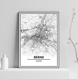 Affiche Carte Ville <br /> Berne