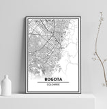Affiche Carte Ville <br /> Bogota