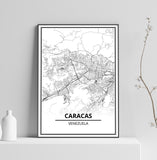 Affiche Carte Ville <br /> Caracas