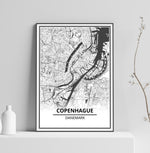 Affiche Carte Ville <br /> Copenhague