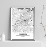 affiche carte Edimbourg