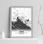 Affiche Carte Ville <Br /> Faro 21X30Cm 1700