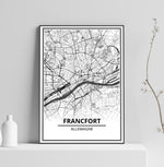 affiche carte francfort