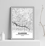 affiche carte glasgow