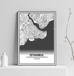 affiche carte istanbul