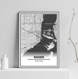 Affiche Carte Ville <Br /> Miami 1700