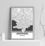 Affiche Carte Ville <br /> Montevideo