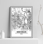 Affiche Carte Ville <br /> New Delhi