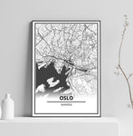 Affiche Carte Ville <Br /> Oslo 1700