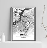 Affiche Carte Ville <Br /> Ottawa 21X30Cm 1700