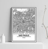 Affiche Carte Ville <Br /> Sao Paulo 1700
