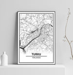 Affiche Carte Ville <br /> Turku