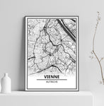 Affiche Carte Ville <br /> Vienne